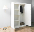 Landhausstil Schrank Weiß 134x200x59 cm Kiefernholz massiv