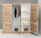 Schrank Kleiderschrank 194x200x59 cm Kiefernholz massiv
