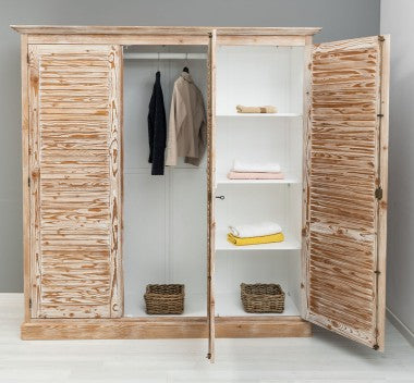 Schrank Kleiderschrank 194x200x59 cm Kiefernholz massiv