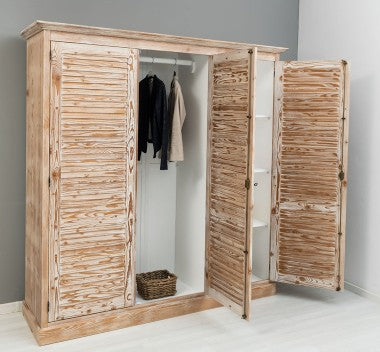 Schrank Kleiderschrank 194x200x59 cm Kiefernholz massiv