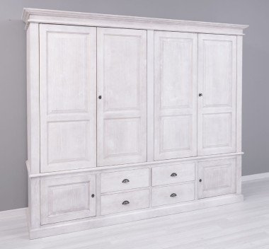 Schrank Kleiderschrank 232x197x59 cm Kiefernholz massiv