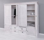 Schrank Kleiderschrank 232x197x59 cm Kiefernholz massiv