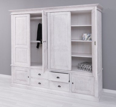 Schrank Kleiderschrank 232x197x59 cm Kiefernholz massiv
