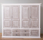Schrank Shabby Chic Kleiderschrank 232x197x59 cm Kiefernholz massiv