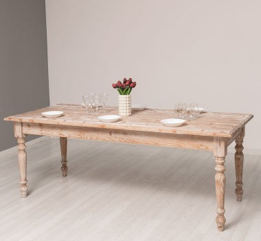 Shabby Chic Möbel Esstisch Kiefernholz Massiv 210x78x90 cm