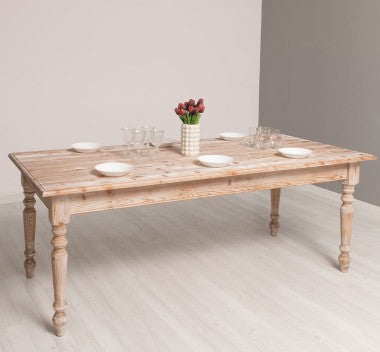 Shabby Chic Möbel Esstisch Kiefernholz Massiv 210x78x90 cm