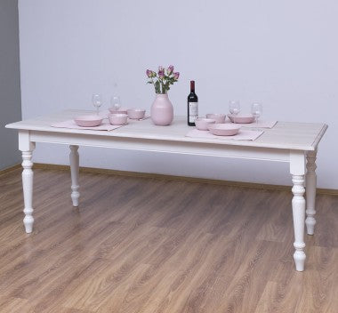 Esstisch weiß Kiefernholz Eichenholz Massiv 210x78x90 cm