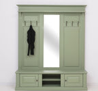 Landhausstil Garderobe Salbei Grün 181x210x41 cm Kiefernholz massiv