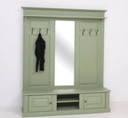 Landhausstil Garderobe Salbei Grün 181x210x41 cm Kiefernholz massiv