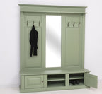 Landhausstil Garderobe Salbei Grün 181x210x41 cm Kiefernholz massiv