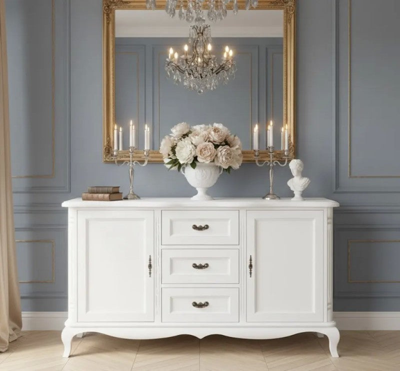 Landhausstil Kommode Sideboard 158x89x48 cm Kiefernholz massiv