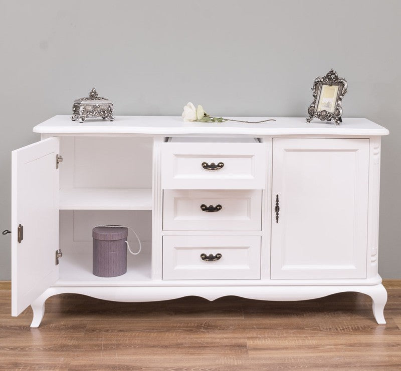 Landhausstil Kommode Sideboard 158x89x48 cm Kiefernholz massiv