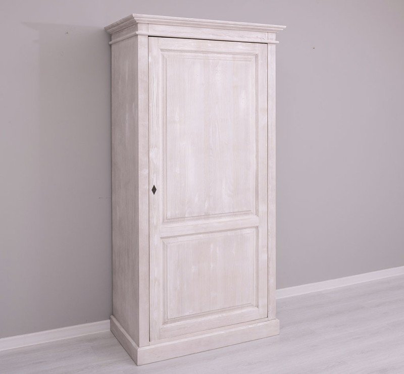Landhaus Schrank Kleiderschrank 103x200x59 cm Kiefernholz massiv