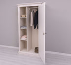 Landhaus Schrank Kleiderschrank 103x200x59 cm Kiefernholz massiv