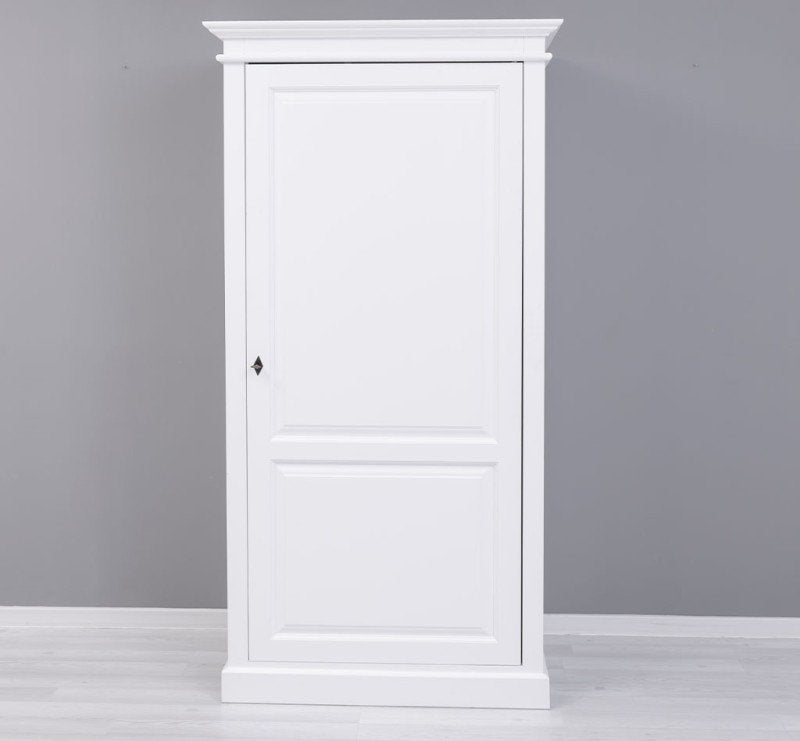 Landhaus Kleiderschrank Weiß 103x200x59 cm Kiefernholz massiv