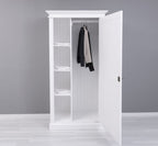 Landhaus Kleiderschrank Weiß 103x200x59 cm Kiefernholz massiv