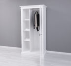 Landhaus Kleiderschrank Weiß 103x200x59 cm Kiefernholz massiv