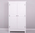 Landhaus Kleiderschrank Weiß 121x200x54 cm Kiefernholz massiv