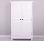 Landhaus Kleiderschrank Weiß 121x200x54 cm Kiefernholz massiv
