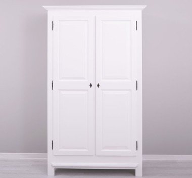 Landhaus Kleiderschrank Weiß 121x200x54 cm Kiefernholz massiv