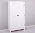 Landhaus Kleiderschrank Weiß 121x200x54 cm Kiefernholz massiv
