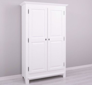 Landhaus Kleiderschrank Weiß 121x200x54 cm Kiefernholz massiv