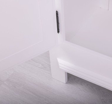 Landhaus Kleiderschrank Weiß 121x200x54 cm Kiefernholz massiv