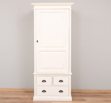 Landhaus Schrank Weiß 85x197x59 cm Kiefernholz massiv