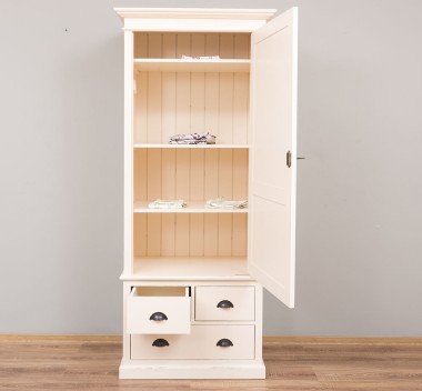 Landhaus Schrank Weiß 85x197x59 cm Kiefernholz massiv