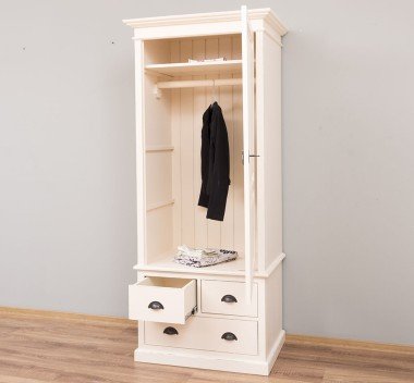 Landhaus Schrank Weiß 85x197x59 cm Kiefernholz massiv