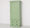 Landhaus Schrank Grün 85x197x59 cm Kiefernholz massiv