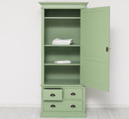 Landhaus Schrank Grün 85x197x59 cm Kiefernholz massiv