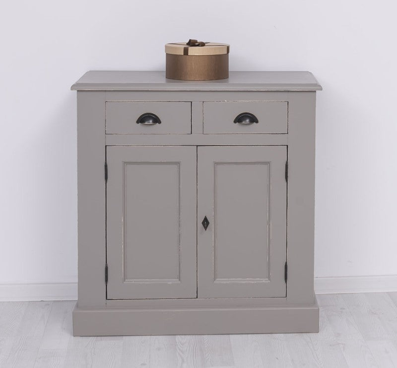 Kommode Antikgrau Landhausmöbel Kiefernholz Massiv 90x93x47 cm