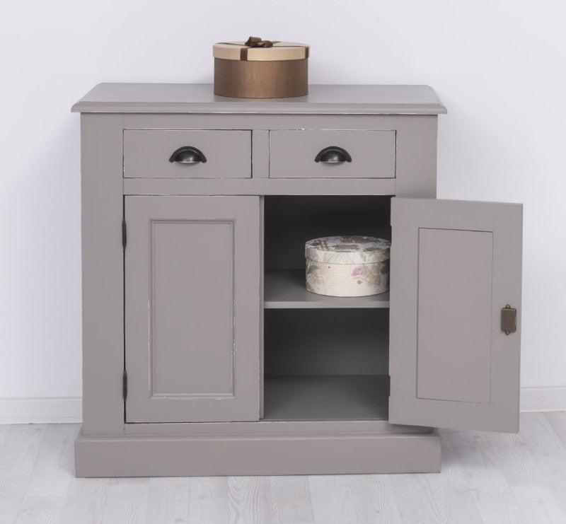 Kommode Antikgrau Landhausmöbel Kiefernholz Massiv 90x93x47 cm
