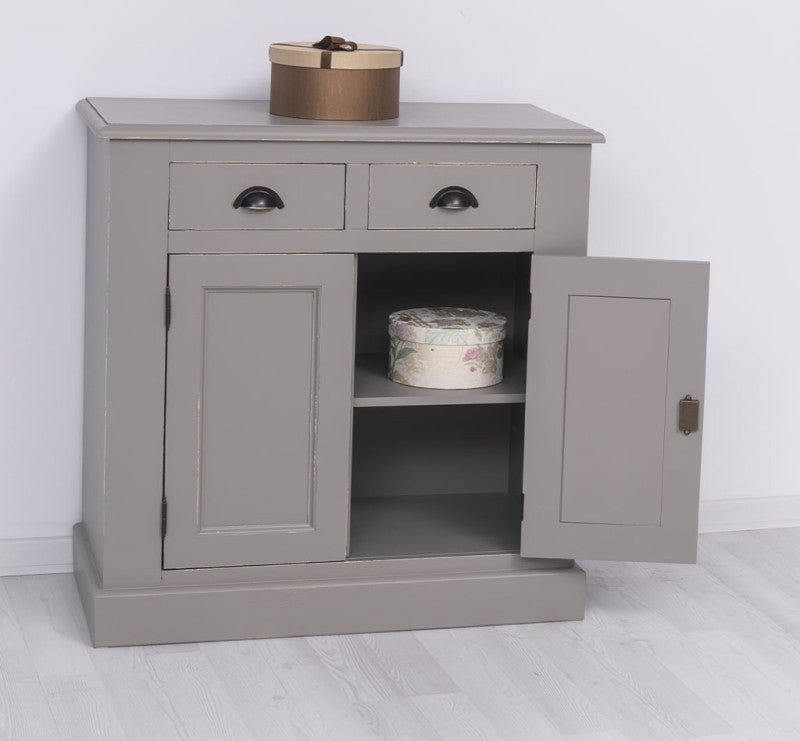 Kommode Antikgrau Landhausmöbel Kiefernholz Massiv 90x93x47 cm