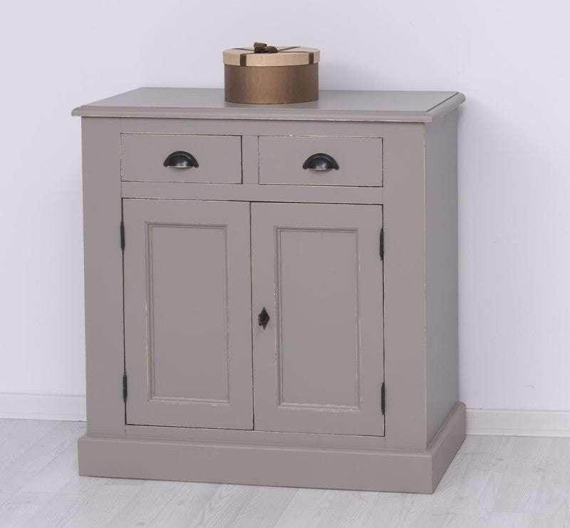 Kommode Antikgrau Landhausmöbel Kiefernholz Massiv 90x93x47 cm