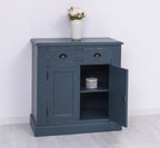 Kommode Antikblau Landhausmöbel Kiefernholz Massiv 90x93x47 cm