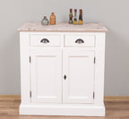 Kommode Cremeweiß Landhausmöbel Kiefernholz Massiv 90x93x47 cm