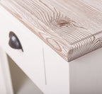 Kommode Cremeweiß Landhausmöbel Kiefernholz Massiv 90x93x47 cm