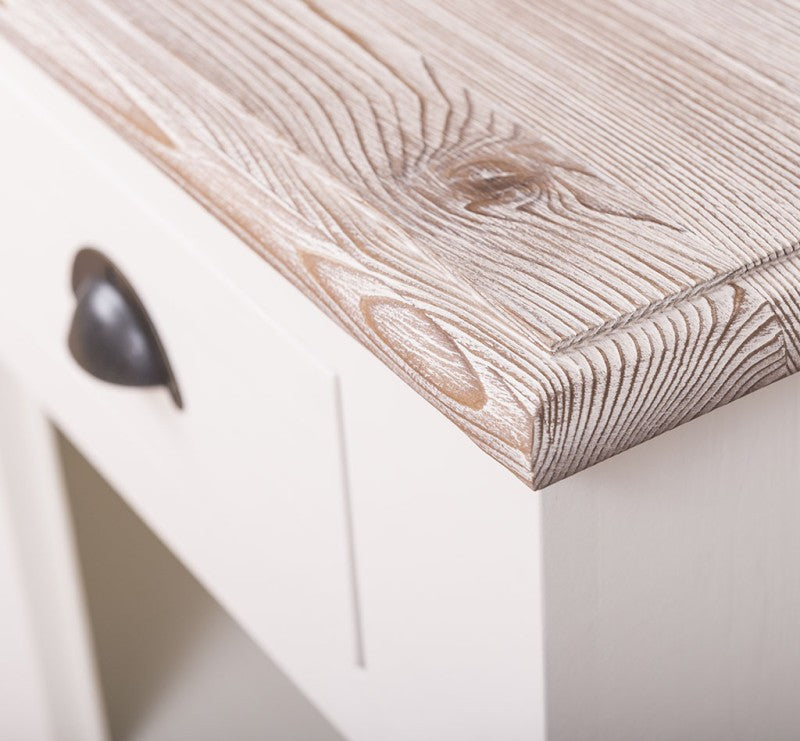 Kommode Cremeweiß Landhausmöbel Kiefernholz Massiv 90x93x47 cm