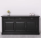 Sideboard Schwarz Landhausmöbel Kiefernholz Massiv 176x85x51 cm