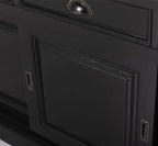 Sideboard Schwarz Landhausmöbel Kiefernholz Massiv 176x85x51 cm