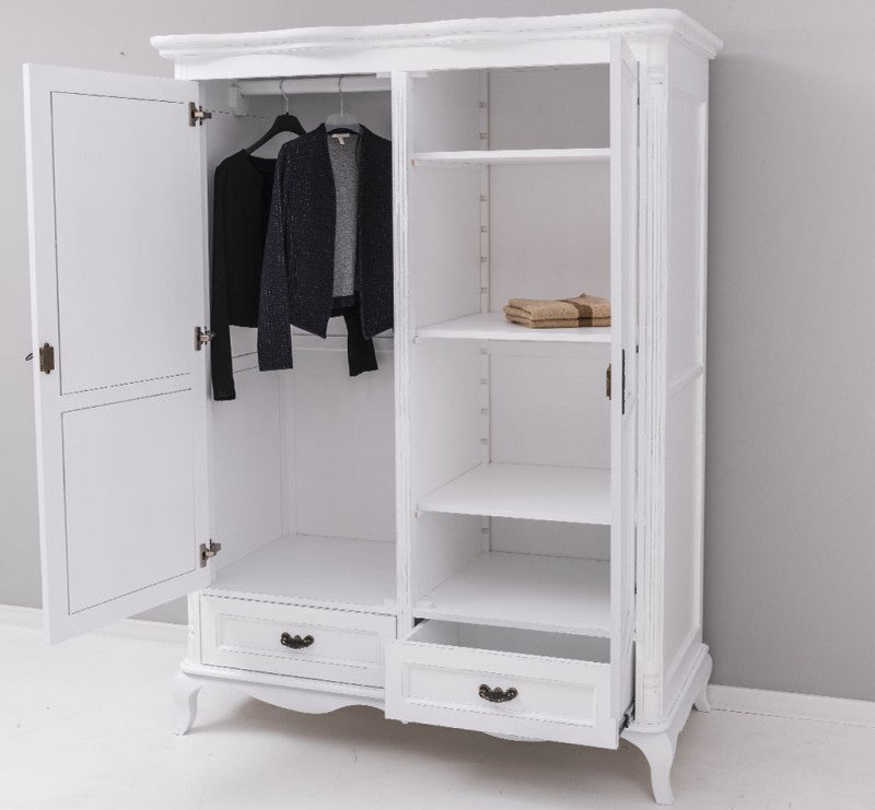 Landhausstil Schrank Kleiderschrank 140x190x70 cm Kiefernholz massiv