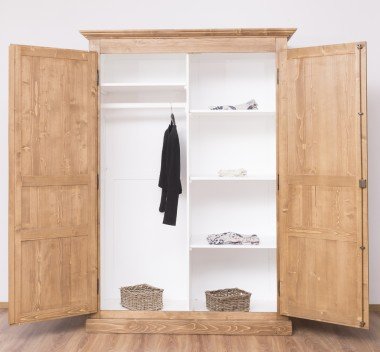 Schrank Kleiderschrank 149x210x67 cm Kiefernholz massiv