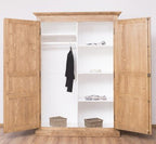 Schrank Kleiderschrank 149x210x67 cm Kiefernholz massiv