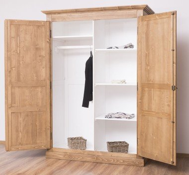 Schrank Kleiderschrank 149x210x67 cm Kiefernholz massiv