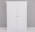 Landhausstil Schrank Weiß Kleiderschrank 149x210x67 cm Kiefernholz massiv