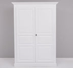Landhausstil Schrank Weiß Kleiderschrank 149x210x67 cm Kiefernholz massiv