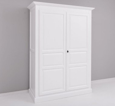 Landhausstil Schrank Weiß Kleiderschrank 149x210x67 cm Kiefernholz massiv