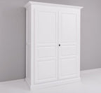 Landhausstil Schrank Weiß Kleiderschrank 149x210x67 cm Kiefernholz massiv